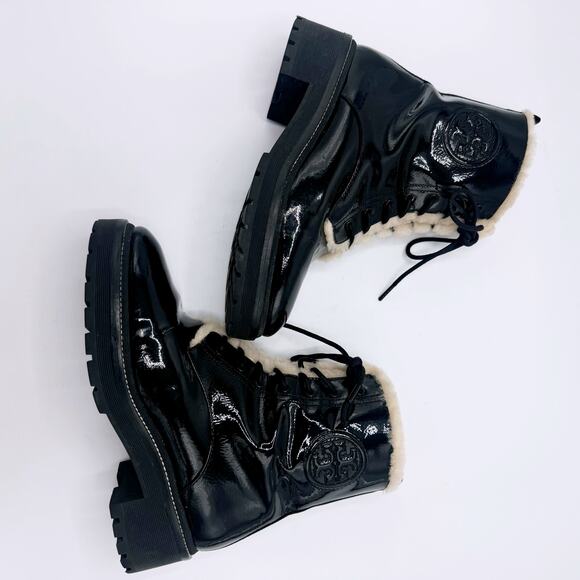 Tory Burch Women's Miller Shearling Lug Sole Boot - Picture 7 of 12